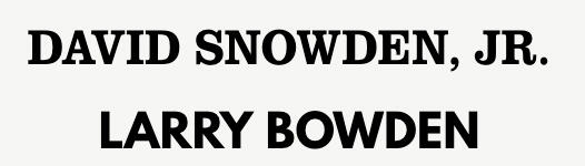 Snowden Bowden Snowden Bowden